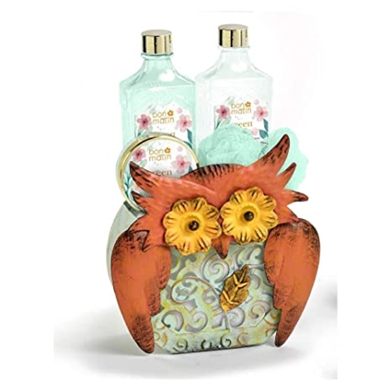 Picture of BON MATIN BATH BASKET TIN OWL